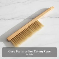 Double Row Apiary Brush Gentle on Honeybees Wooden Handle Apiary Brush Beehive Cleaning Tool Soft Bristles Comfortable Grip
