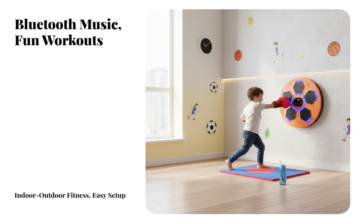 Light-up Targets Smart Music Boxing Machine Easy Installation Music Boxing Machine Multiple Modes & Speeds Wall Mounted Punching Target Stress Relief for Family, Beginners, Adults, Indoor, Gym, Living Room, Office