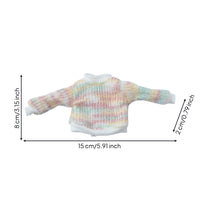 Colorful Knit Doll Front Zip 20cm Doll Sweater for BJD Hobbyists