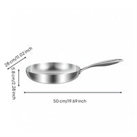 Three-Layer Steel Pan Rapid Heating Conduction Stainless Steel Frying Pan Scratch Resistant Flat Bottom Wok for Kitchen