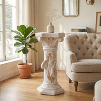 Pedestal Column Vintage Column Pedestal Carved Display Stand for Patio