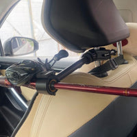 360-Degree Car Fishing Rod Holder Adjustable Headrest Rod Holder Quick-Release Vehicle Accessory Padded