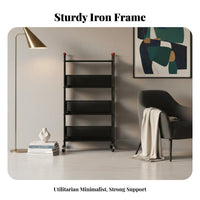 Space Saving Multi-Level Rolling Cart adaptable Use 4-Tier Mobile shelf unit Slim Design Tiered Shelving Unit Easy Assembly for Homeowners, Office Workers, Living Room, Narrow Spaces, Bedroom, Classroom