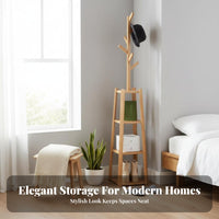 Modern Design Freestanding Coat Tree Multi-Functional Treedesign Coat Rack Space-Saving Hall Stand Stable Base for Families, Homeowners, Students, Bedroom, Living Room, Entrypath, Apartment