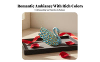 Hand-Painted Enamel Hinged Swan Jewelry Box Elegant Design Crystal Swan Trinket Box Secure Closure for Vanity