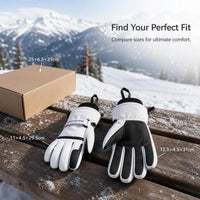 Unisex Winter Ski Gloves with Touchscreen, Thermal Fleece Lining, Waterproof, Windproof for Outdoor Cycling