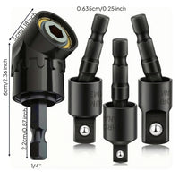 3 Pieces Angled Screwdriver Socket Adapter Light to Medium Duty Hex Shank Adapter with Rotating Joint for DIYers