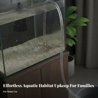 Jiggle Start Aquarium Siphon Multi-Functional Fish Tank Siphon Pump Built-in Strainer Manual Fish Waste Remover for Pet Owners, Home, Office