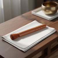 Non-Scratch Buddha Statue Duster Comfortable Grip Sandalwood Handle Cleaning Brush for Temple
