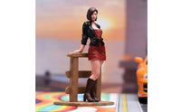 Woman Figurine High Detail Female Miniature Figure with Fence Diorama Figure for Miniature Photography, Display Case, Desktop Decoration