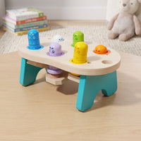 Interactive Wooden Pounding Toy Educational Wooden Toy with Mallet Hands-on Whack-Apeg Game Sturdy for Classroom