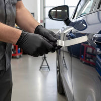 Stainless Steel Tapping Board with Textured Handle Handheld Tapping Board Brushed-Metal for Auto Mechanics, Garage