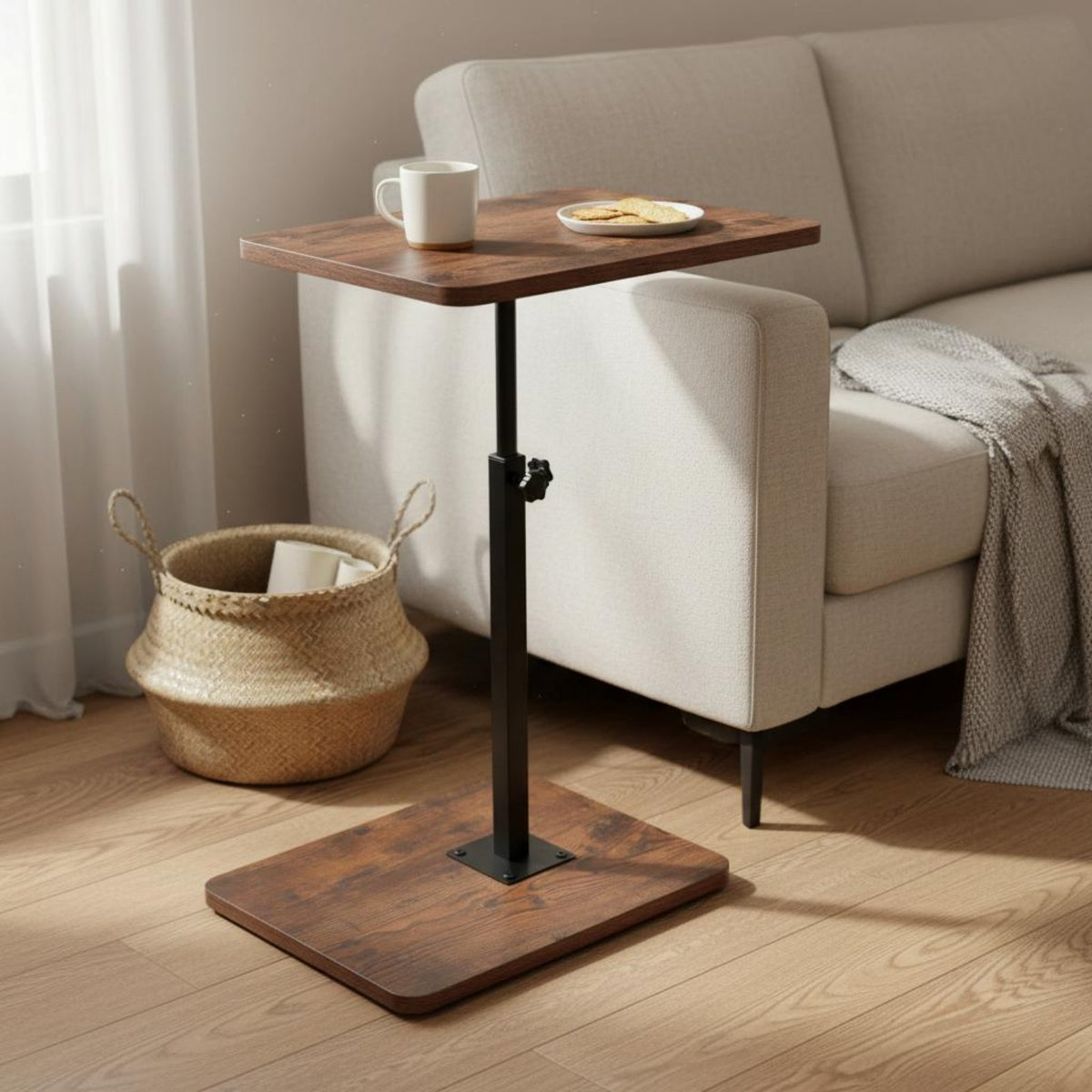 Space-Saving Design Sofa Snack Table Strong and Stable Household Furniture 88 Lbs Load Capacity for Bedroom
