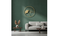 Gold Ginkgo Foliage Decor Openwork Ginkgo Foliage Decor Metallic for Living Room, Bedroom, Entryway