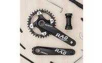 CNC-Machined Mountain Bike Crankset 104BCD Crankset with Bottom Bracket 170mm Chainset Lightweight for Cyclists, Trail Riding, Drivetrain Upgrade