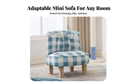 Cute Design Button-Tufted Mini Sofa Soft and Skingentle kids' Furniture Supportive Foam Toddler Couch Rolled Arms for Toddlers, Preschoolers, Bedroom, Kindergarten, Playroom, Watching TV
