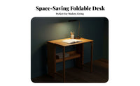 Space-Saving Foldable Computer Desk Portable Small Folding Desk Installationcomplimentary Writing Table Easy Assembly for telecommuting Workers, Apartment Dwellers, Hobbyists, Home Office, Bedroom, Dorm Room, RV journey