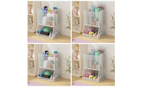 Athletic Gear Storage Rack 2-Tier Athletic Gear Organizer Open-Grid Wire Storage Rack for Athletes, Families, Home Gym, Garage, Entryway