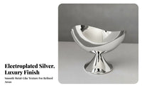 Fluted Pedestal Tray Desktop Moon-Shaped Tray Electroplated