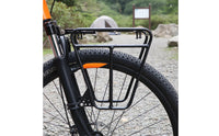 Rigid Front Cycle Cargo Rack Compact Bike Front Rack Sturdy Lightweight for Mountain Bikes, Touring