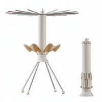 Wheeled Folding Clothes Airer Foldable Garment Stand Collapsible Design