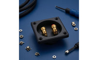 Binding Posts Speaker Terminal Plate Black Square Speaker Terminal Recessed Audio Hardware Mounting Holes for Installation