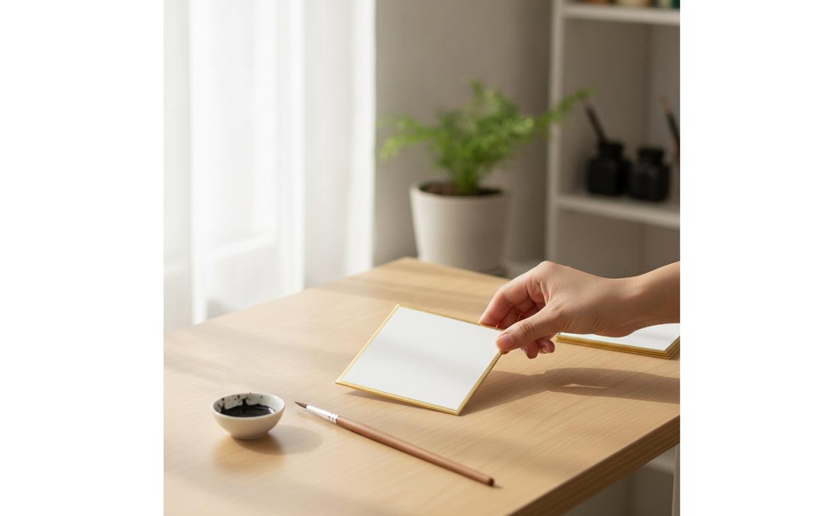 5 Pieces Watercolor Paper Board 300g Watercolor Board with Gold Edge Premium for Illustrators, Calligraphers, Weddings, Exhibitions