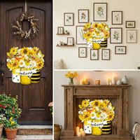 Wooden Easter Welcome Sign Sturdy Wood Easter Welcome Door Simple to Install to Hang Bunny Wreath Wall Decoration for Business Owners, Porch, Garden
