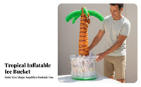Inflatable Palm Tree Chiller Decorative Palm Tree Ice Bucket Easy to Inflate/Deflate Exotic Festivity Ice Bucket for Outdoor, Beach, Barbecues