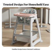 Adjustable Baby Dining Chair with Tray Safety Harness Multifunctional Toddler Dining Chair Safe & Odor-Safe Material Infant to Toddler Highchair Stable Pyramid Structure for Toddlers, Infants, Restaurant, Kitchen, Daycare Center, Playroom