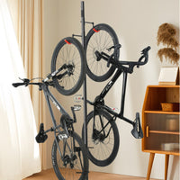 Bike Stand with Adjustable Hooks Space Saving Bike Floor Stand Heavy Duty Cycle Parking Rack for Cyclists
