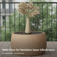 3 Pieces Nordic and aesthetic 3-Piece Table and Chair Set Minimalist Design 2-Chair Balcony Seating Group Weather-Resistant Outdoor Furnishing space-saving for Apartment Dwellers, Homeowners, duos, Patio, Garden, rearyard, waterside