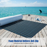 Non-Slip Foam Deck Mat, Geometric Teak Pattern, Boat Flooring, Custom Cut, Kayak Accessory, Protective Pad