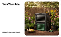 Outdoor Compost Bin Large Capacity Garden Waste Composter 300L Compost Container for Gardeners, Homeowners, Yard, Backyard