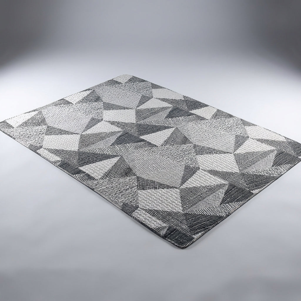 Bath Mat and Non Slip Door Mat for Home, Soft Rug and Play Mat with Geometric Pattern, Machine Washable Runner Rug, Cotton Floor Mat Area Rugs