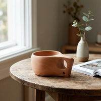 Wooden Drinking Cup with Handle Handmade Wooden Cup with Handle Non Lightweight for Campers, Camping, Outdoor