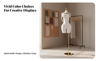 Velvet Finish Female Torso Mannequin Lightweight Half Body Dress Form Easy Assembly Clothing Display Body Form Multiple Base Options for Boutique Owners, Fashion Designers, Online Sellers, Showroom, Studio, Home