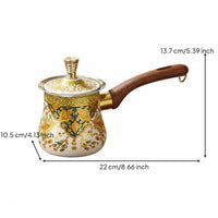 Multi-Purpose Turkish Coffee Pot Stovetop Compatible Cezve Ibrik Pot Food-Grade Material Long Handle Milk Pan Mirror Polished Finish for Home Kitchen, Cafe