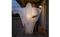Sound Activated Ghost Draped Light up Ghost Prop Electric Interactive for Haunted House, Halloween Party
