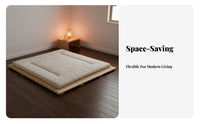 Wooden Slat Set Foldable Design foldable Slat Foundation Moisture-Resistant Mattress Support for Apartment Dwellers, Homeowners, On Floor, Guest Room