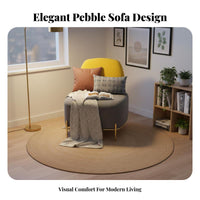 Wabi-Sabi Aesthetic Curved Teddy Settee Minimalist Aesthetic Small Sofa Compact Size Two-Seater Couch Space-Saving Design for Apartment Dwellers, Interior Designers, Reception Area, Boutique, Living Room, Bedroom
