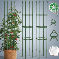 Garden Trellis for Outdoor Plants and Garden Stakes, Tall 200cm Plant Support for Garden Bed, Rustproof Plant Stakes, Thick Support Rings 1 Pack