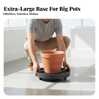 Round Plant Roller Base Water Reservoir Plant Pot Tray with Wheels Floor Pection Wheeled Planter Tray for Gardeners, Seniors, Indoor, Patio, Garden