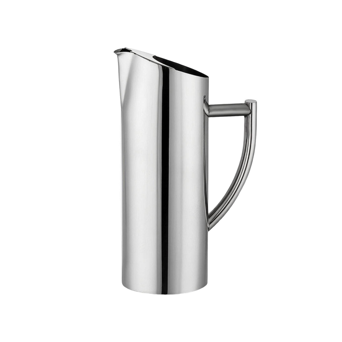 Mirrored Stainless Steel Pitcher Straight-Body Metal Pitcher with Handle Slanted-Rim Carafe with Handle Tall for Bartenders, Hosts, Drink Service Counters, Restaurants, Home Kitchens, Dining Tables
