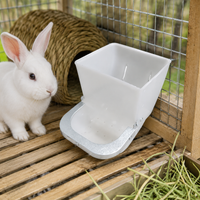 Small Animal Hutch Feeder, Automatic Pet Feeder, Hanging Pet Food Dispenser for Bunnies Guinea Pigs, Washable Antignaw Design