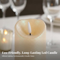 Gold Glitter Electronic Candle Smokeless Gold Glitter Candle Romantic Ambient Decor for Couples, Homeowners, Table Centerpiece, Dinner Parties