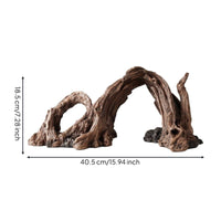 Artificial Driftwood Natural-Looking Aquarium Driftwood Aquarium Stump Wood-Like Aquatic Pet Tank Cave Hollow for Aquarists