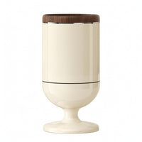 Pedestal-Base Trash Can with Wood Rim Floor-Standing Open-Top Trash Can Modern Wastebasket Minimalist for Office