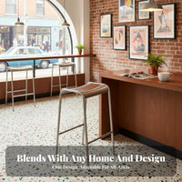 Retro Aesthetic Saddle Seat Stool Minimalist Design Saddle Seat High Stool Built-in Footrest Bar Chair Sturdy Construction for Homeowners, Adults, Guests, Kitchen Island, Reception Desk, Cafe, Dining Room
