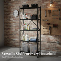 Foldable Storage Rack Installation Foldable Storage Shelf Carbon Steel Foldable Metal Trolley for Homeowners, Renters, Kitchen, Pantry, Garage